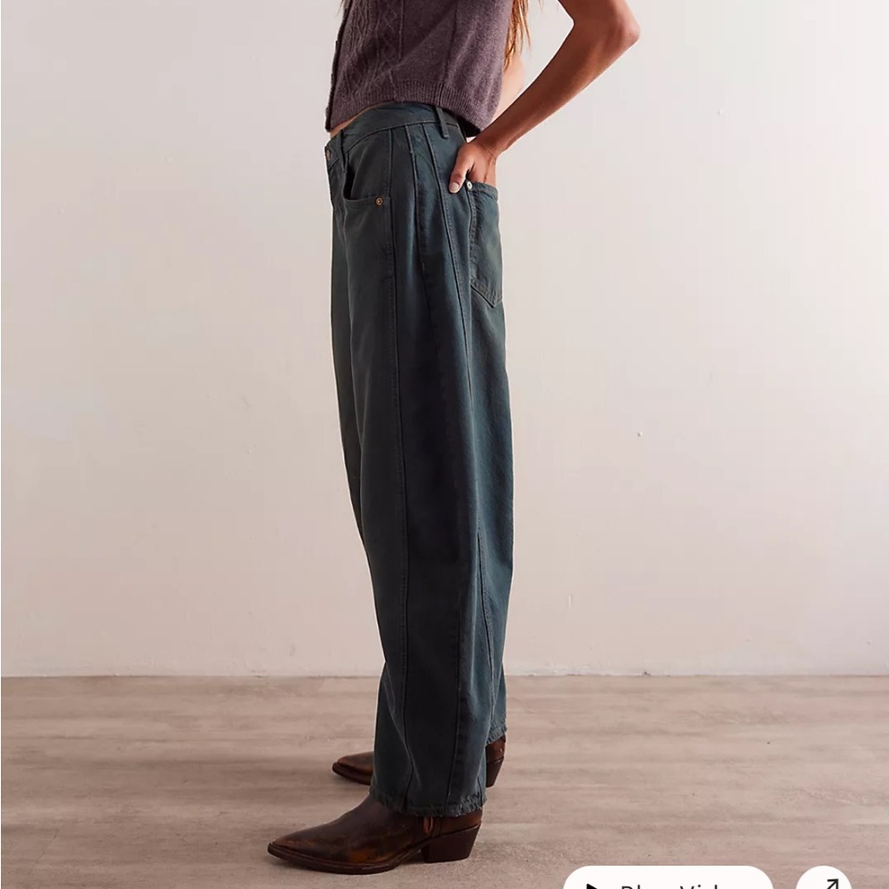 GOOD LUCK BARREL JEANS IN LUKE GREEN - Picture 3 of 6